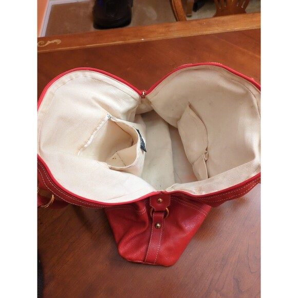 GUIA’S Large Made in Italy Leather Red Bag - Picture 15 of 16